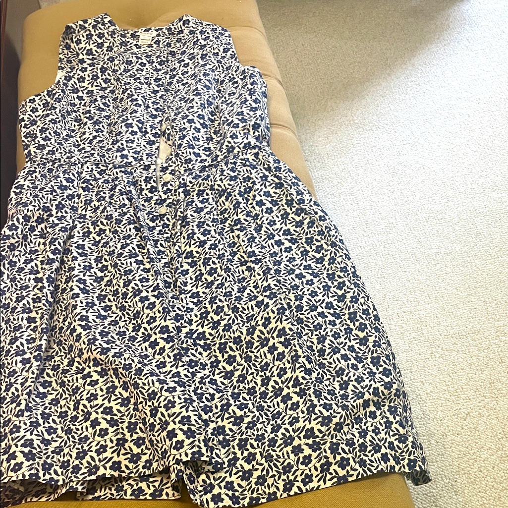 J. Crew Blue And White Floral Blouse